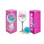 LADIES TIME - kieliszek do wina Signoria 700ml + pompon  - Jestem niewinna