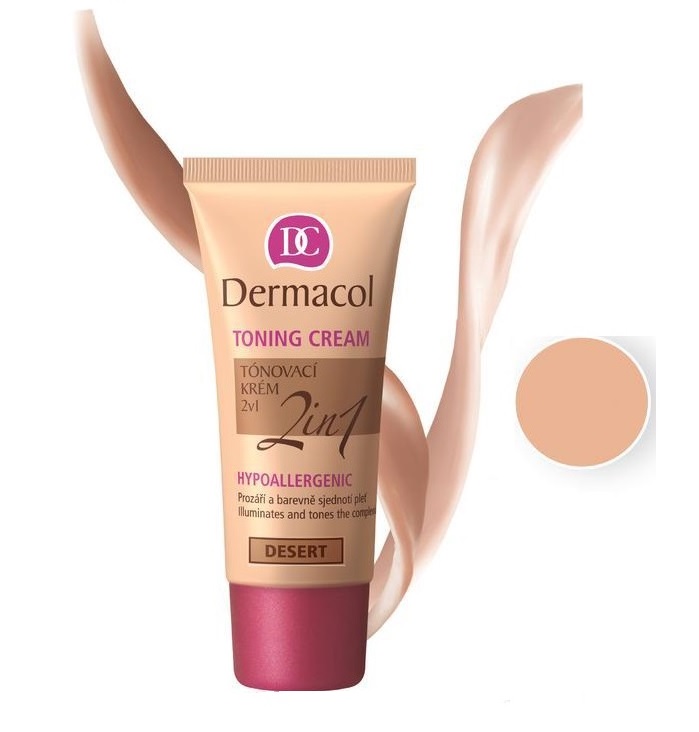 Toning Cream 2in1 Hypoallergenic krem nawilżający i podkład do twarzy Desert 30ml