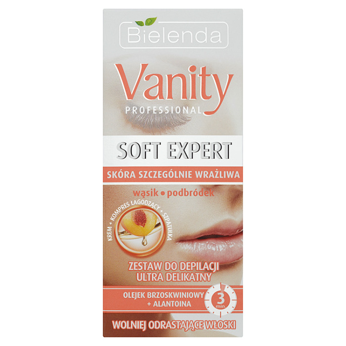 Vanity Professional Soft Expert zestaw do depilacji twarzy ultra delikatny krem 15ml + kompres 10ml + szpatułka