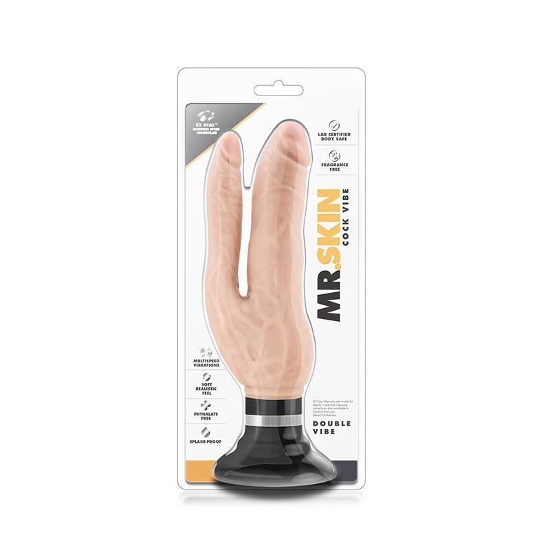 Wibrator-MR. SKIN COCK VIBES DOUBLE VIBE BEIGE