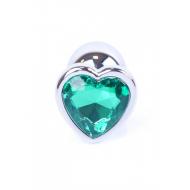 Plug-Jewellery Silver  Heart PLUG- Green