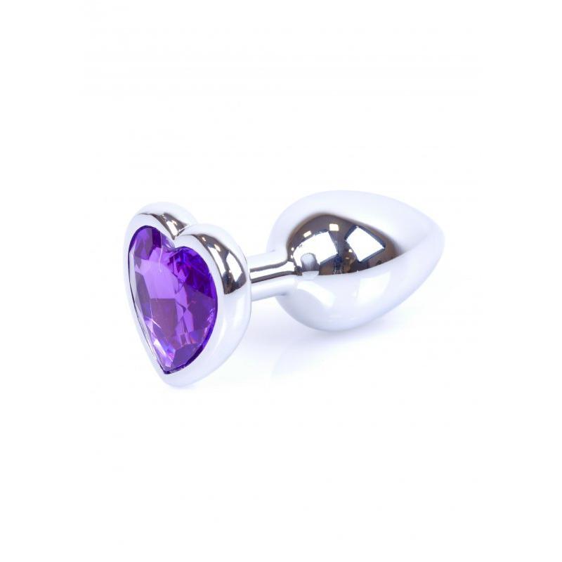 Plug-Jewellery Silver  Heart PLUG- Purple