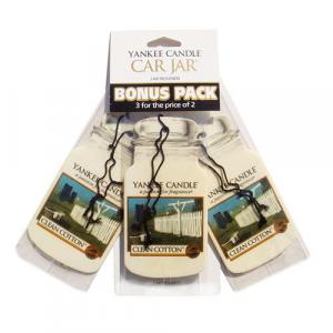 Car Jar Bonus Pack zestaw zapachów samochodowych Clean Cotton 3 sztuki