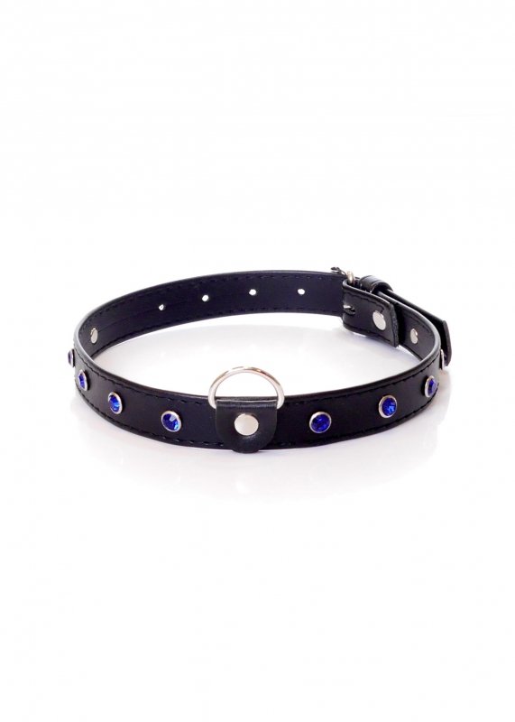 Fetish Boss Series Collar - 2 cm navy blue crystal