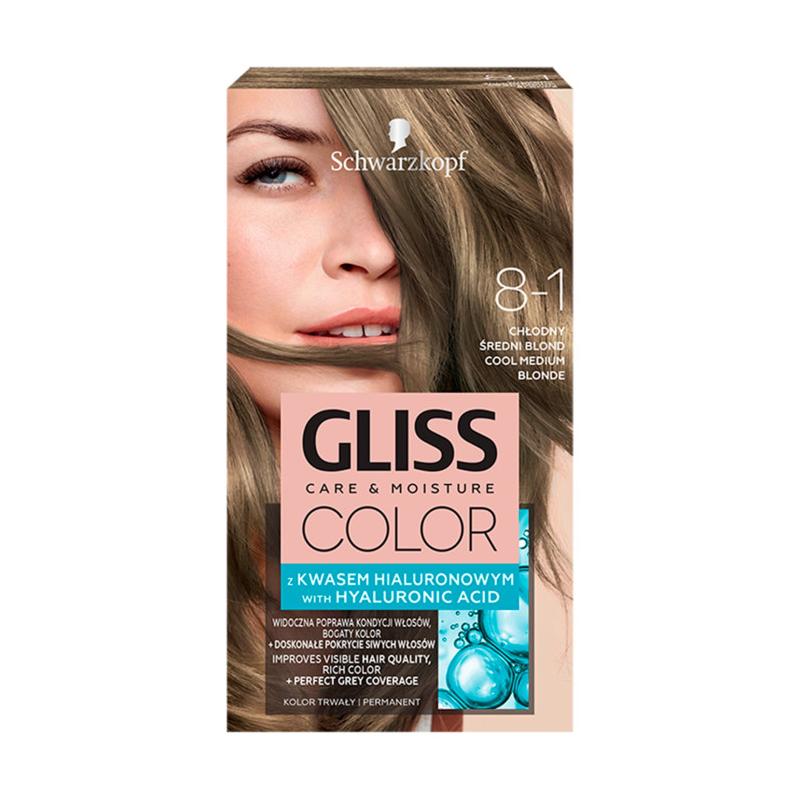Gliss Color krem koloryzujący do włosów 8-1 Chłodny Średni Brąz