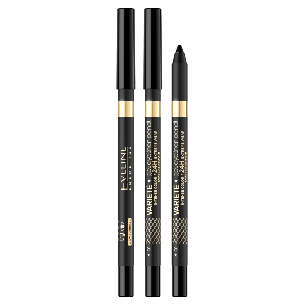 Eveline Cosmetics Variété wodoodporna żelowa kredka do oczu odcień 01 Black 1 szt.