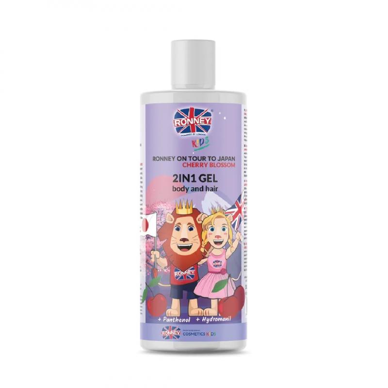 Kids On Tour To Japan 2in1 Gel Body And Hair delikatny żel do mycia ciała i włosów dla dzieci Wiśnia 300ml