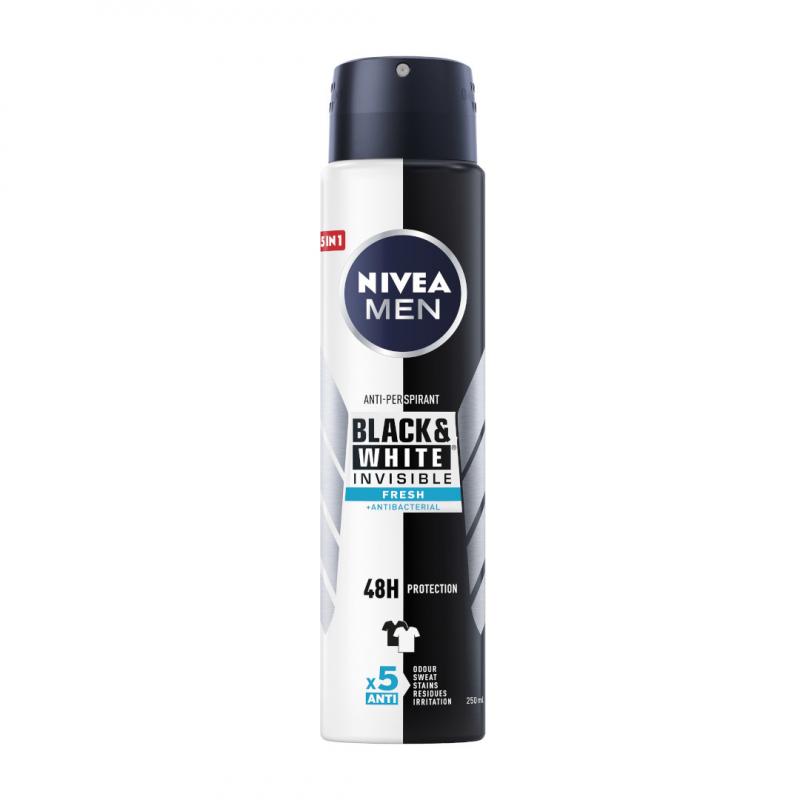 Men Black&White Invisible Fresh antyperspirant spray 250ml