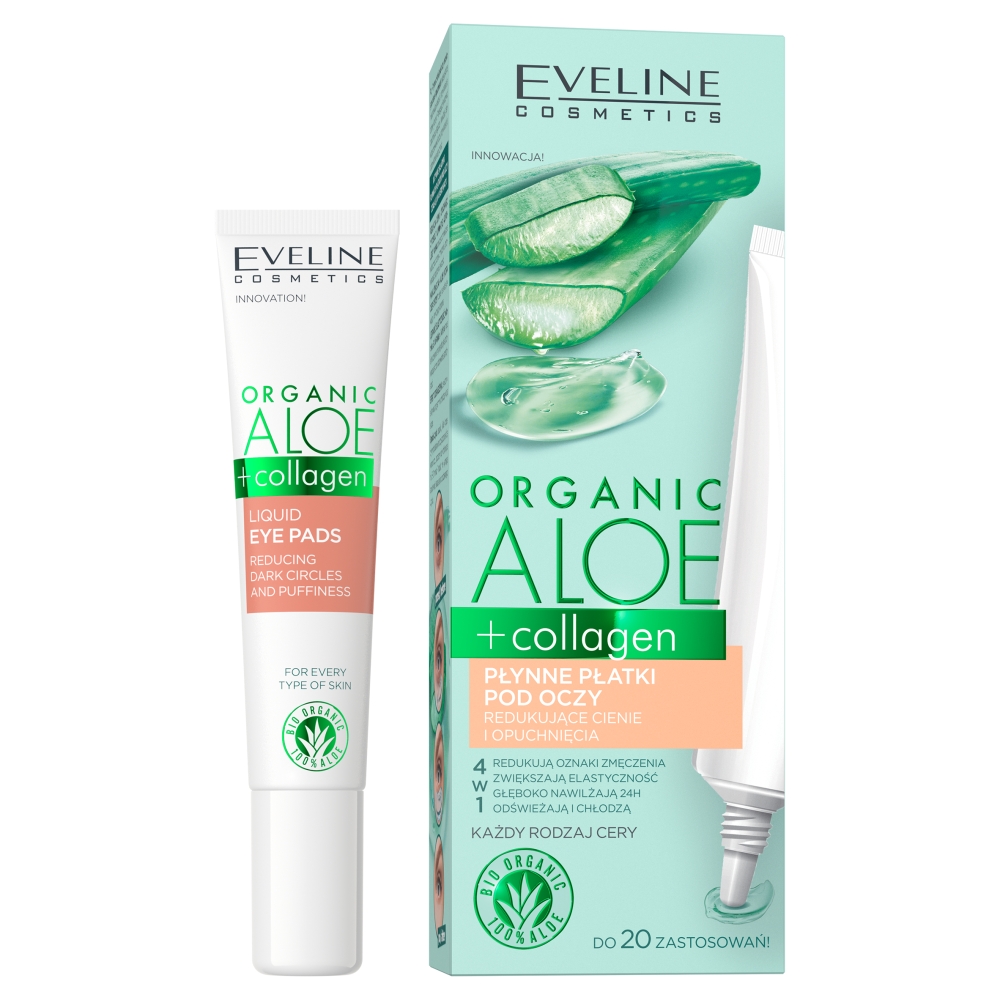Eveline Cosmetics Organic Aloe+Collagen żel pod oczy przeciw obrzękom i cieniom 20 ml