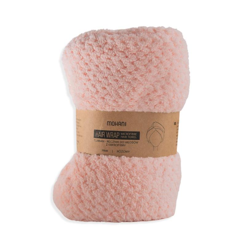 Hair Wrap turban-ręcznik do włosów z mikrofibry Różowy