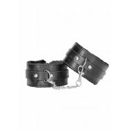 Plush Bonded Leather Ankle Cuffs - With Adjustable Straps
