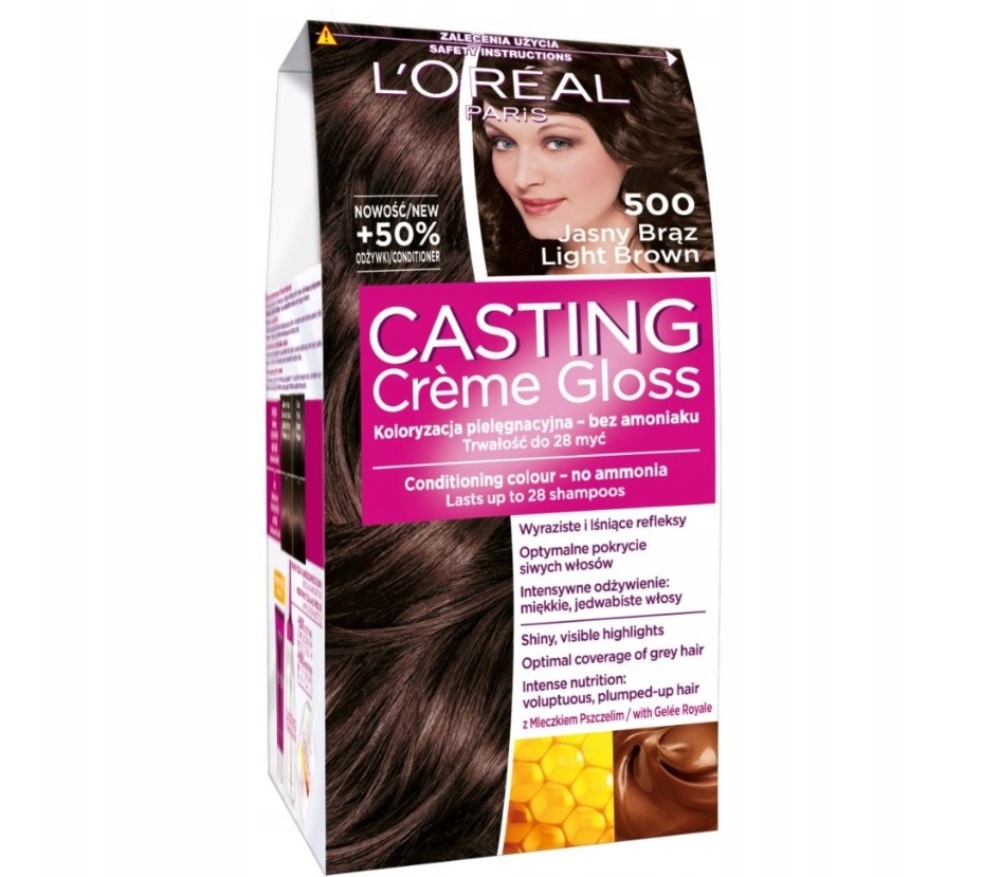 Casting Creme Gloss farba do włosów 500 Jasny brąz