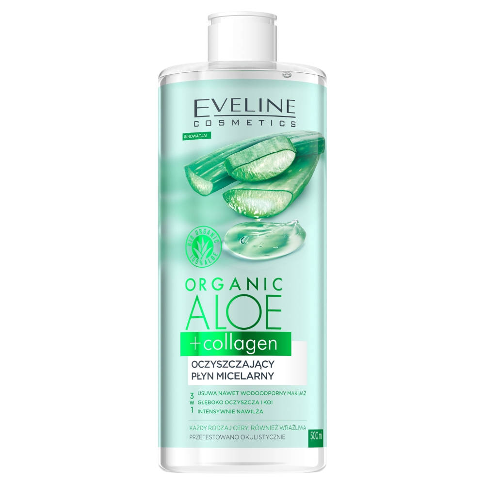 Eveline Cosmetics Organic Aloe+Collagen oczyszczający płyn micelarny 500 ml