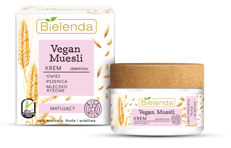 Vegan Muesli Matte Cream krem matujący do cery tłustej. mieszanej i wrażliwej na dzień i na noc 50ml