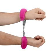 Furry Metal Hand Cuffs - Pink