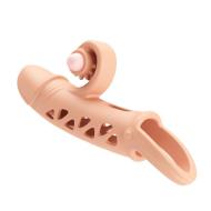 ROMANCE - Penis sleeve,  TPE material,vibration, battery LR41*3, Flesh