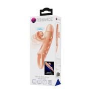 ROMANCE - Penis sleeve,  TPE material,vibration, battery LR41*3, Flesh