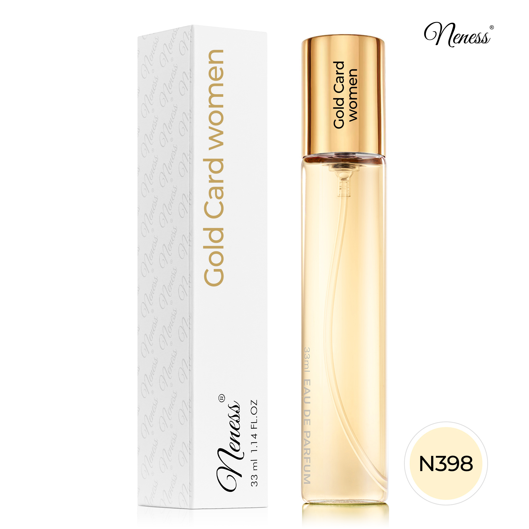 N398. Neness Gold Card Women - 33 ml - Perfumy damskie