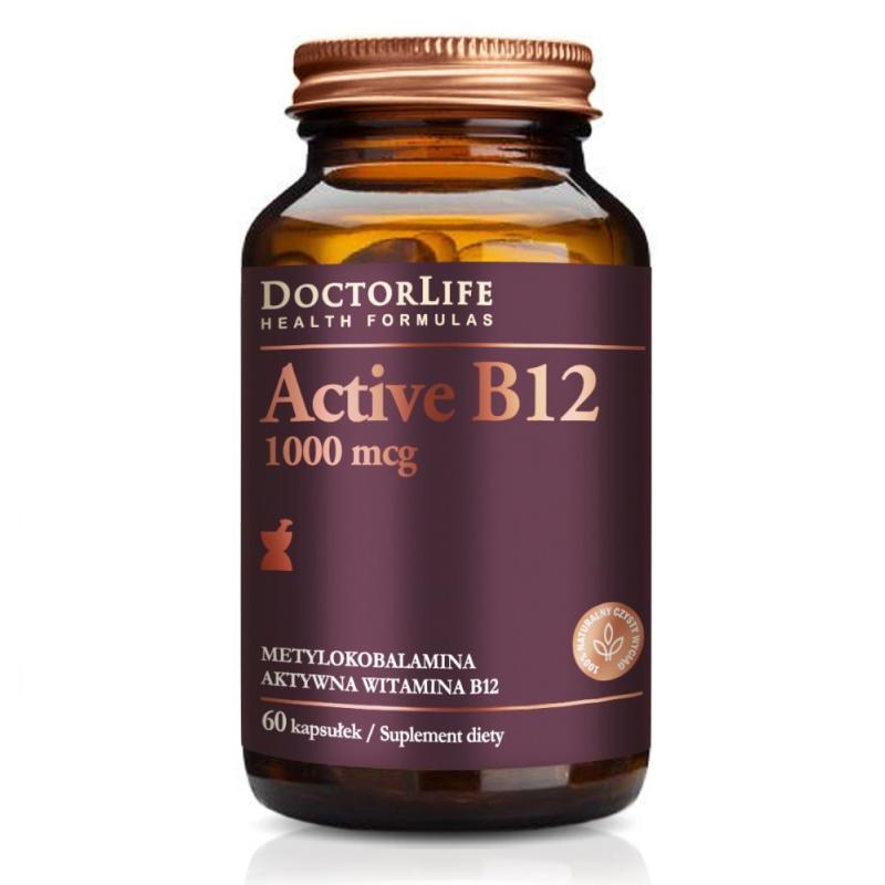 Active B12 aktywna witamina B12 1000mcg metylokobalamina aktywna witamina B12 suplement diety 60 kapsułek Active B12 aktywna witamina B12 1000mcg metylokobalamina aktywna witamina B12 suplement diety 60 kapsułek