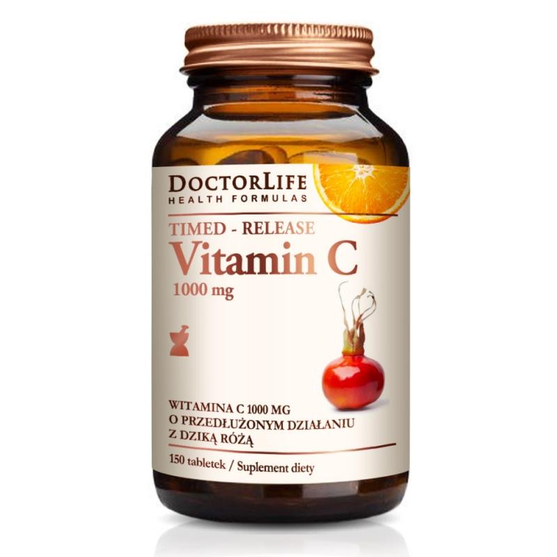 Timed- Release Vitamin C witamina C 1000mg z dziką różą suplement diety 150 tabletek