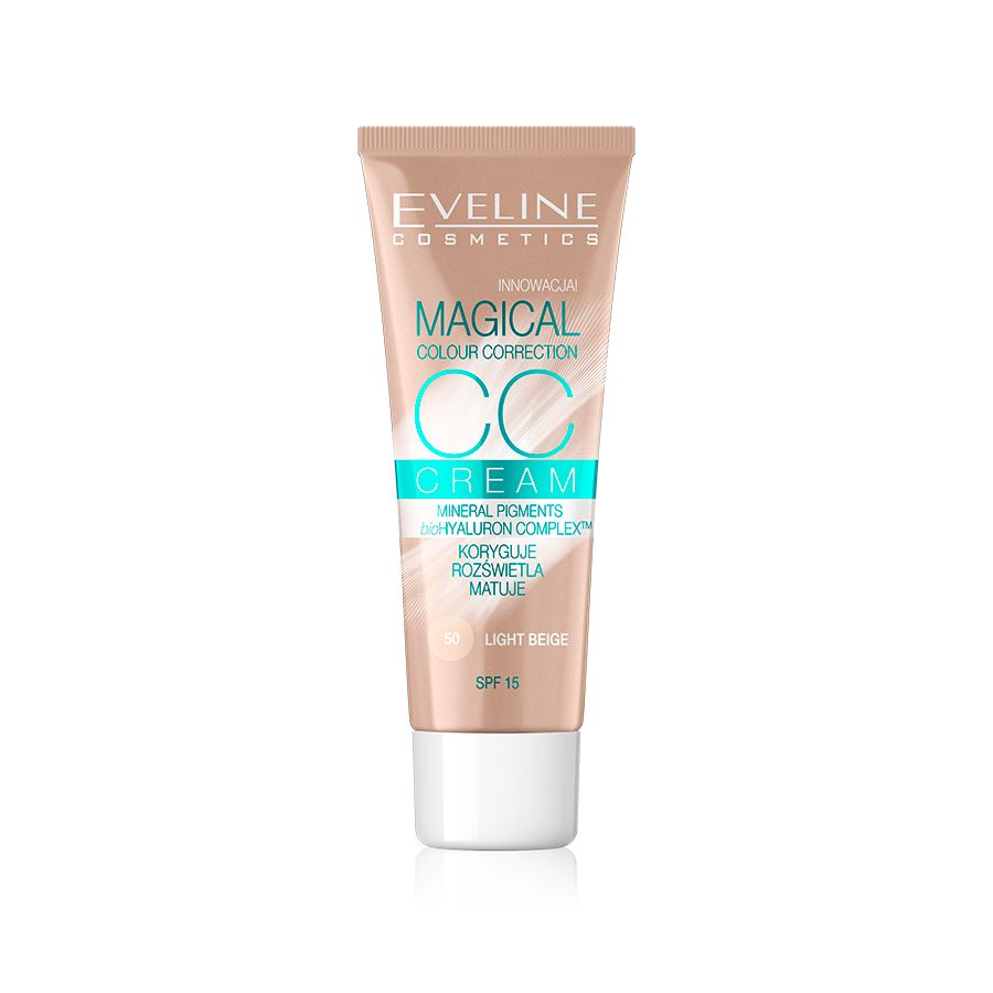 Eveline Cosmetics Magical Colour Correction krem CC SPF 15 odcień 50 Light Beige 30 ml