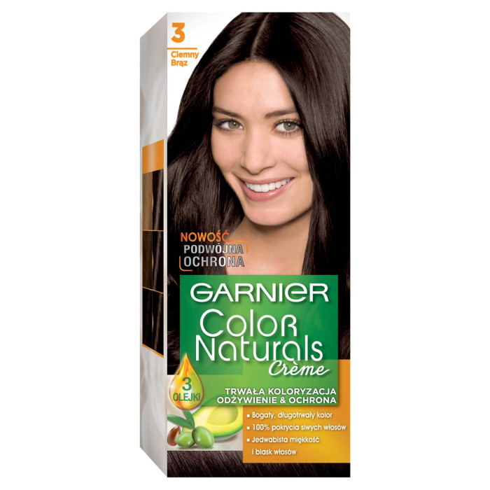 Garnier Color Naturals farba do włosów odcień 3 Natural Dark Brown 1 szt.