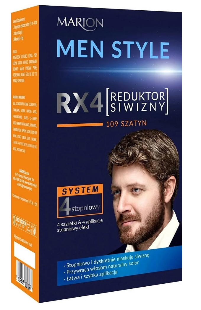 Men Style RX4 4 stopniowy reduktor siwizny 109 Szatyn 4x15ml