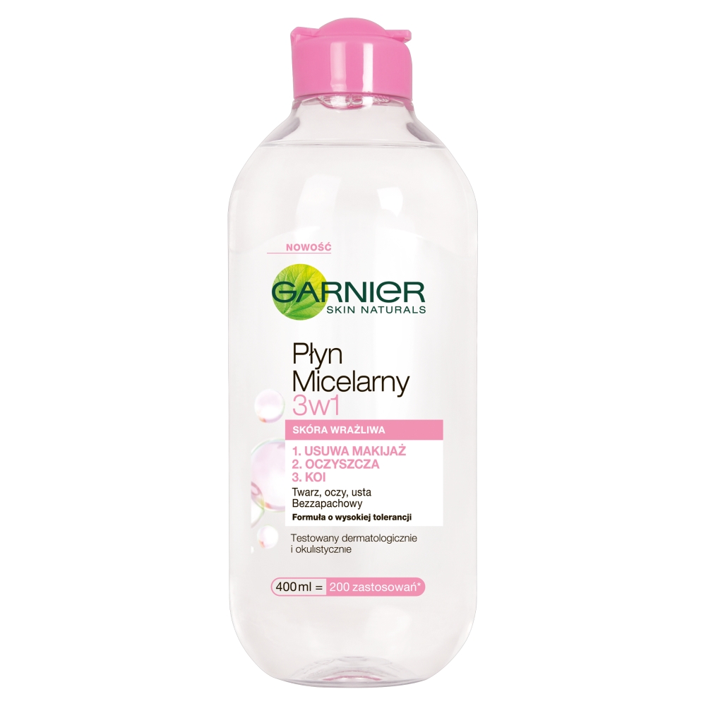 Garnier Skin Naturals Płyn Micelarny 3w1 woda micelarna dla cery wrażliwej 400 ml