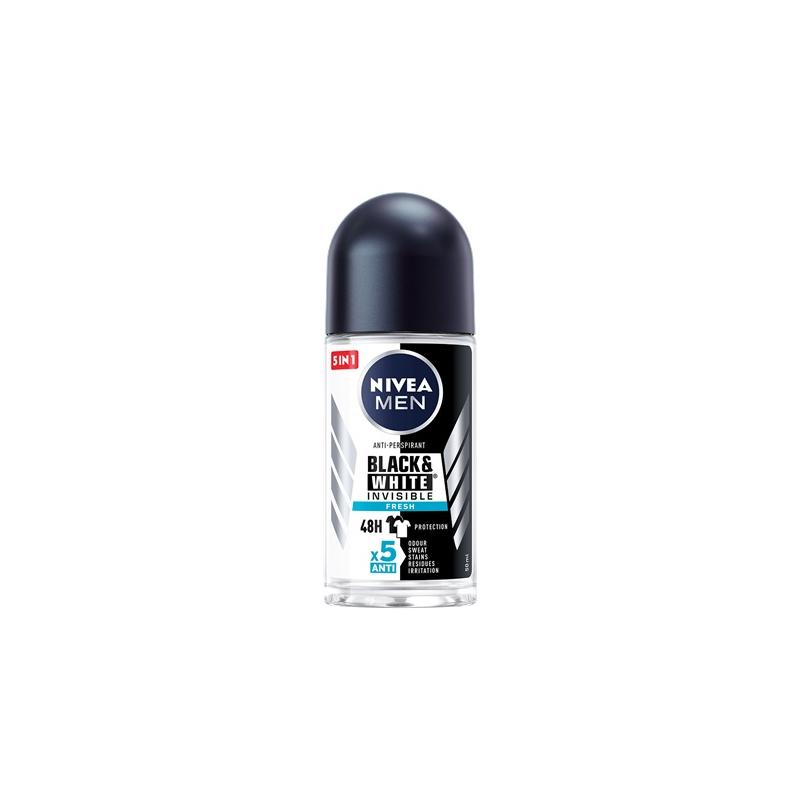Men Invisible Black&White antyperspirant w kulce 48H Fresh + Antibacterial 50ml