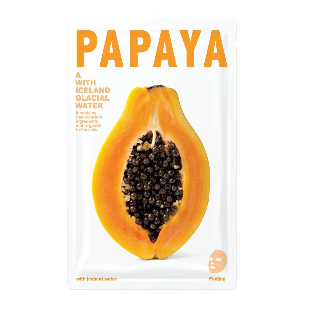 Mask A With Iceland Glacial Water wygładzająca maseczka w płacie Papaya 20g