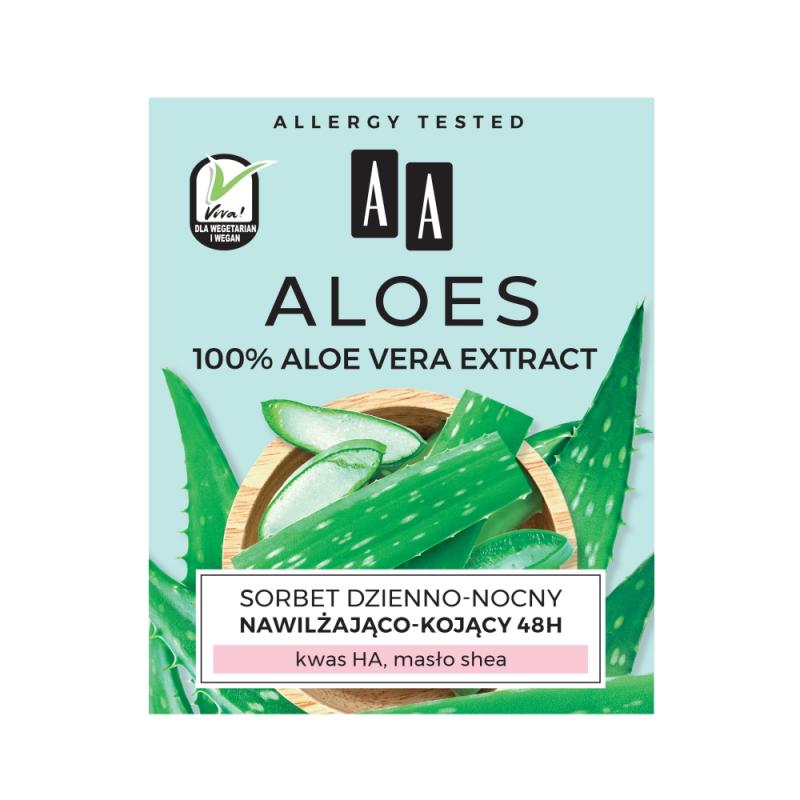Aloes 100% Aloe Vera Extract Hydro sorbet dzienno-nocny 48h nawilżająco-kojący 50ml