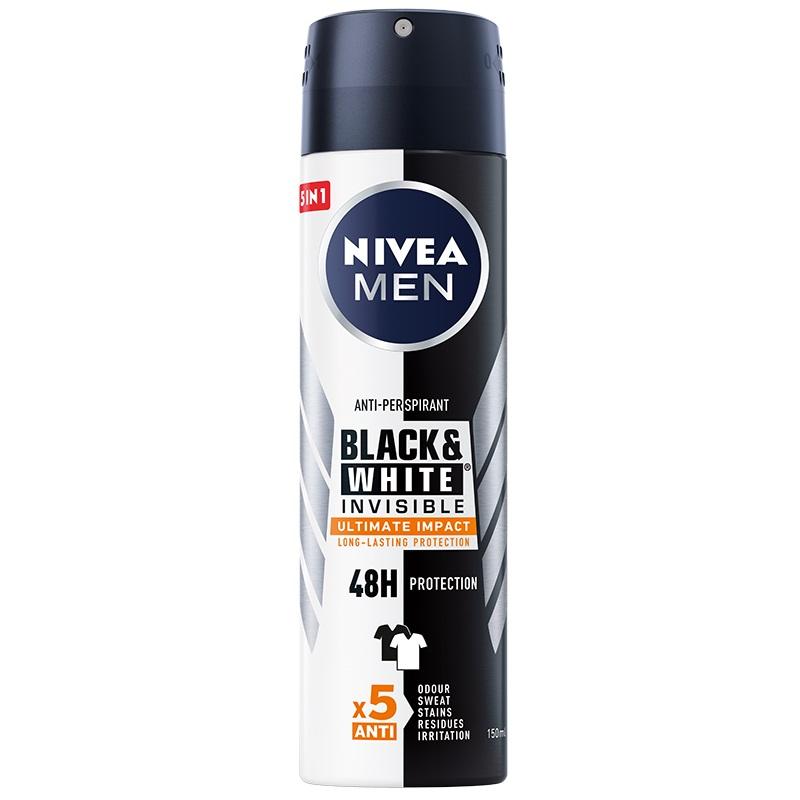Men Black&White Invisible Ultimate Impact antyperspirant spray 150ml