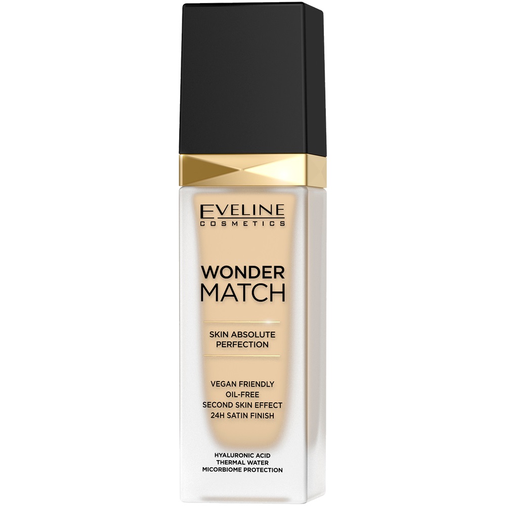 Eveline Wonder Match Skin Absolute Perfection podkład o przedłużonej trwałości z ujednolicającą i rozjaśniającą skórę formułą 05 Light Porcelain 30 ml