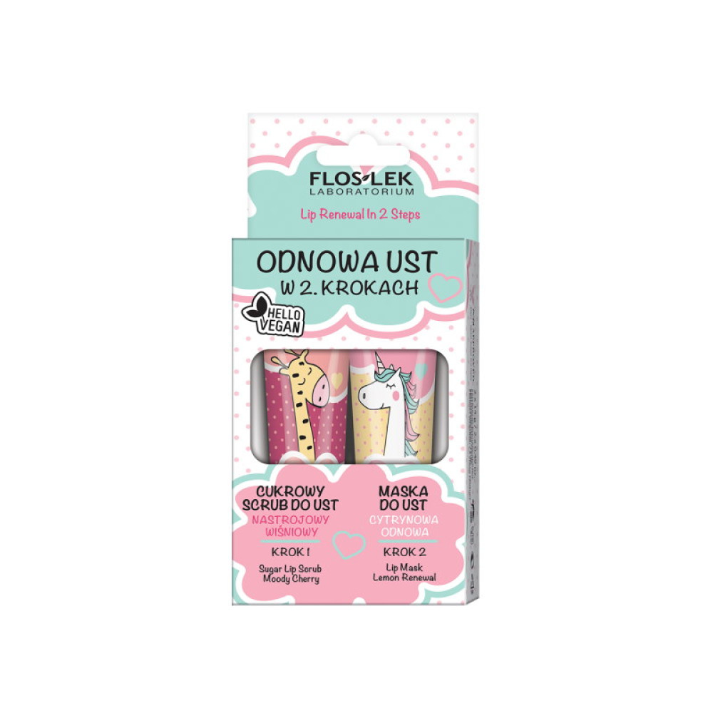FlosLek Laboratorium Vege Lip Care Renewal zestaw do ust