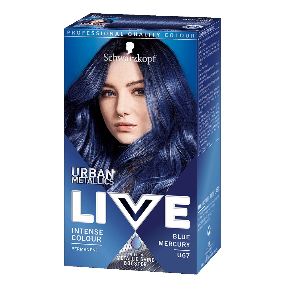 Schwarzkopf LIVE Urban Metallics trwała farba do włosów odcień U67 Blue Mercury 1 szt.