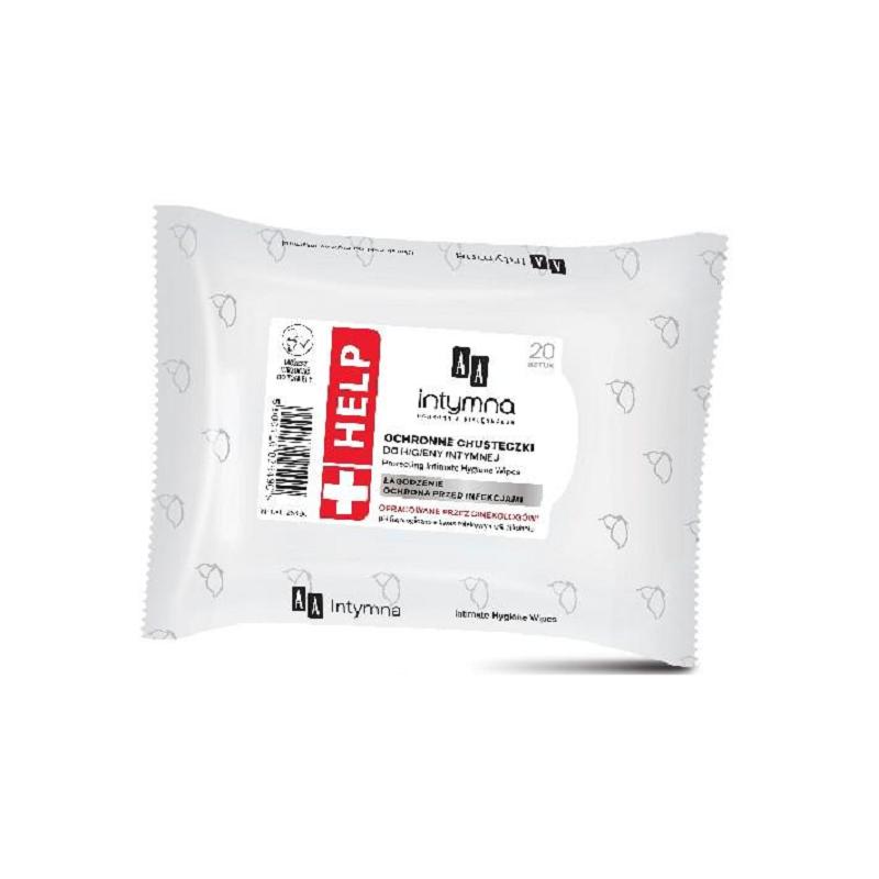 Intymna Help Soothing Intimate Hygiene Wipes ochronne chusteczki do higieny intymnej 20szt Intymna Help Soothing Intimate Hygiene Wipes ochronne chusteczki do higieny intymnej 20szt