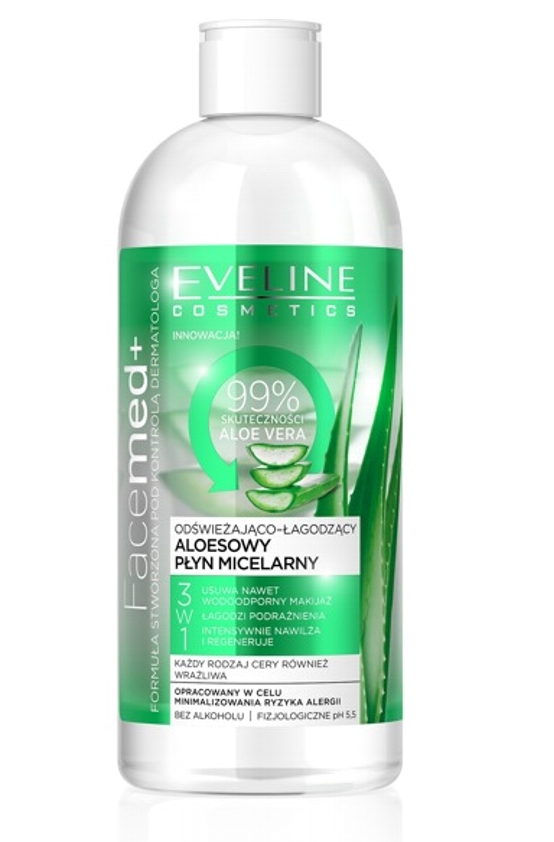 Eveline Cosmetics FaceMed+ woda micelarna z aloesem 400 ml
