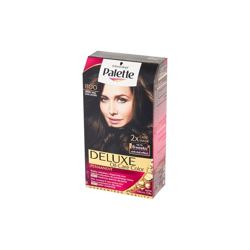 Deluxe Oil-Care Color farba do włosów trwale koloryzująca z mikroolejkami 800 Ciemny Brąz