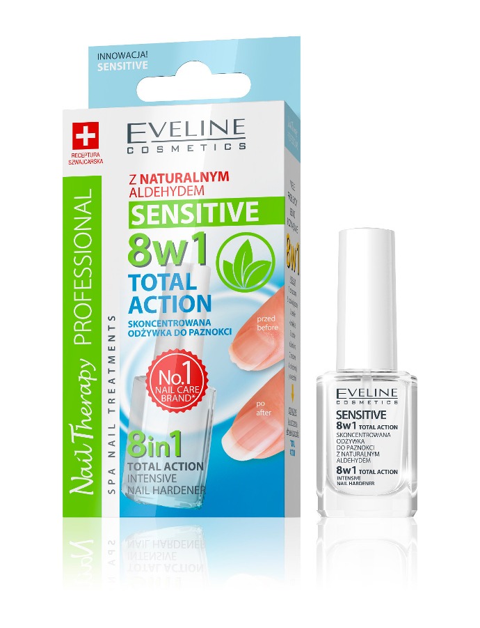 Eveline Cosmetics Total Action wzmacniający lakier do paznokci 8 w 1 12 ml