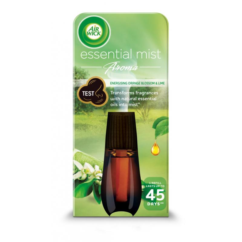 Essential Mist Aroma energetyzujący wkład do automatycznego odświeżacza o zapachu limonki i pomarańczy 20ml Essential Mist Aroma energetyzujący wkład do automatycznego odświeżacza o zapachu limonki i pomarańczy 20ml