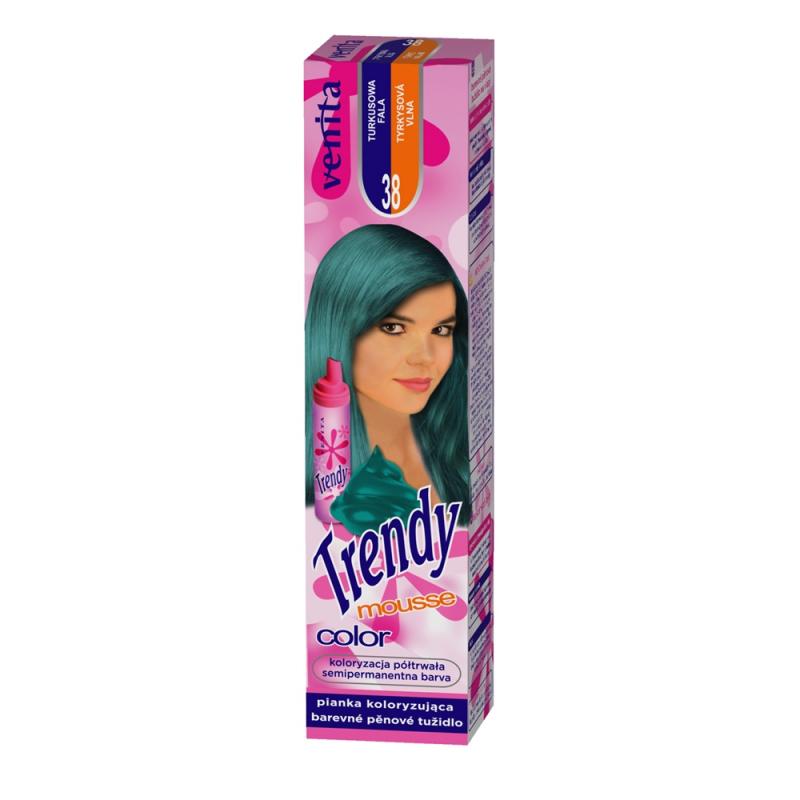 Trendy Color Mousse pianka koloryzująca do włosów 38 Turkusowa Fala 75ml Trendy Color Mousse pianka koloryzująca do włosów 38 Turkusowa Fala 75ml
