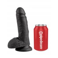 King Cock 7" Cock with Balls Black