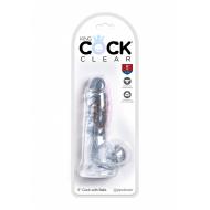 King Cock 5 Inch Cock with Balls Transparant