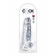 King Cock 8 Inch Cock with Balls Transparant