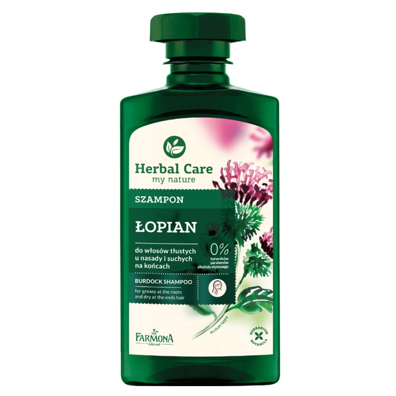 Herbal Care Łopian szampon do włosów tłustych u nasady i suchych na końcach 330ml