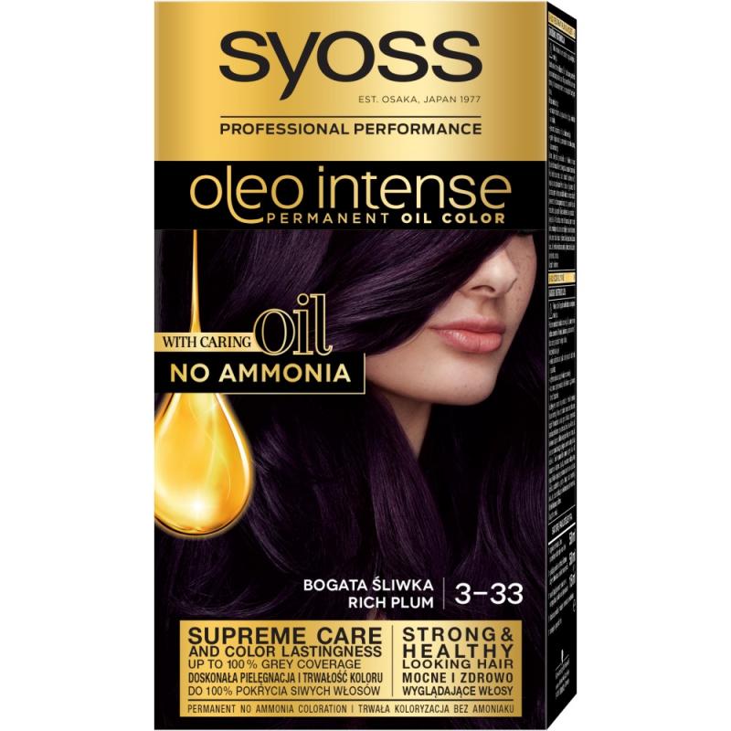 Oleo Intense farba do włosów trwale koloryzująca z olejkami 3-33 Bogata Śliwka